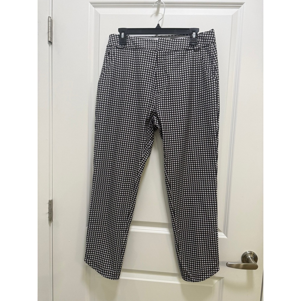 Peter Millar Womens 10 Black White Gingham Check Ankle Trousers Pants